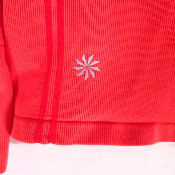 Athleta Twist Half Zip Hoodie Womens XS Orange Thumbholes Athleisure Pullover - Picture 9 of 13